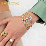 5mm Cuban Link Chain CZ Charm Bracelet for Women