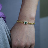 5mm Cuban Link Chain CZ Charm Bracelet for Women