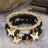 Bohemian Crystal Beaded Butterfly Bracelet Set