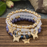 Bohemian Crystal Beaded Butterfly Bracelet Set