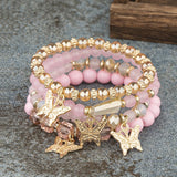Bohemian Crystal Beaded Butterfly Bracelet Set