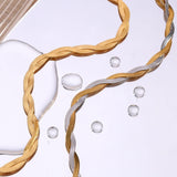 Gold&Silver Braid Herringbone Chain Choker Necklace For Woman