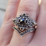 Gothic Universe Moon Women's Ring Set Vintage Pentagram Party Jewelry