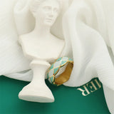 Green Rhombus Enamel Ring Stainless Steel Jewelry