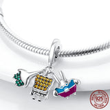 925 Silver Moment Key Ring Bag Charm Holder for Women
