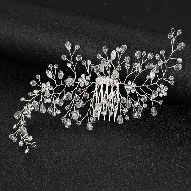 Bride Wedding Hair Comb Rhinestone Side Hairpin Tiara Headpiece