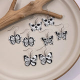 Halloween Butterfly Skull Earrings Women's Personality Jewelry