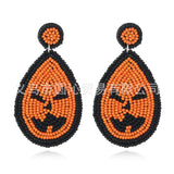 Halloween Beaded Ghost Pumpkin Earrings for Women Girls