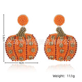 Halloween Beaded Ghost Pumpkin Earrings for Women Girls