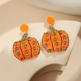 Halloween Beaded Ghost Pumpkin Earrings for Women Girls