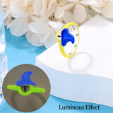 Halloween Luminous Rings 925 Sterling Silver Cat Fox Butterfly Demon Rings