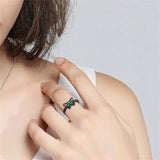 Halloween Luminous Rings 925 Sterling Silver Cat Fox Butterfly Demon Rings