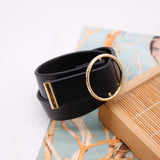 Punk Wide Leather Bracelet Wrap for Women