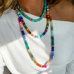 Boho Natural Stone Beads Necklace for Women