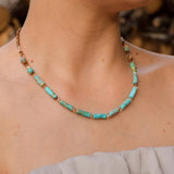 Vintage Natural Stone Beaded Choker Necklace Classic Delicate Gift