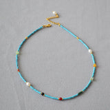 Natural Turquoise Beads Chocker Necklace For Men