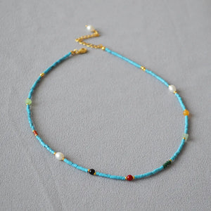 Natural Turquoise Beads Chocker Necklace For Men