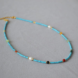 Natural Turquoise Beads Chocker Necklace For Men