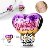 Hot Air Balloon Charm Bead Silver Enamel Pendant Jewelry
