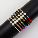 Colorful Adjustable A-Z Initials Rope Charm Bracelet Women