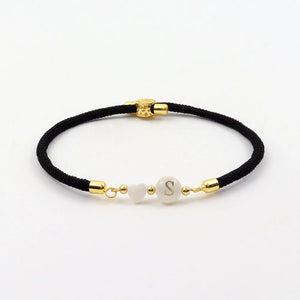 Colorful Adjustable A-Z Initials Rope Charm Bracelet Women