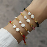 Colorful Adjustable A-Z Initials Rope Charm Bracelet Women