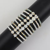 Heart Flower Star Initial Letter Bracelet 4mm Beaded Women Jewelry Gift