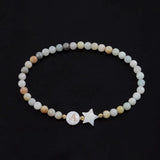 Heart Flower Star Initial Letter Bracelet 4mm Beaded Women Jewelry Gift