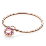 Heart-Shaped Bracelet S925 Sterling Silver Snake Chain Love Charm