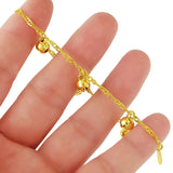 High Five Bells Pendant Bracelet for Women Wedding Engagement Girl 24k
