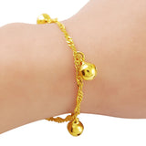 High Five Bells Pendant Bracelet for Women Wedding Engagement Girl 24k