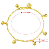 High Five Bells Pendant Bracelet for Women Wedding Engagement Girl 24k