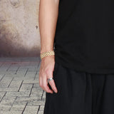 Men's Stainless Steel Zircon-Studded Bracelet Hip-hop Titanium Wrap