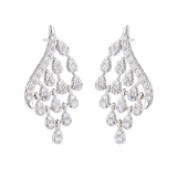 Versatile High Tassel Zircon Earrings for Engagement and Wedding
