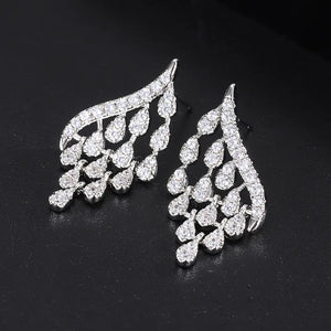 Versatile High Tassel Zircon Earrings for Engagement and Wedding