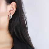 Versatile High Tassel Zircon Earrings for Engagement and Wedding