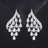 Versatile High Tassel Zircon Earrings for Engagement and Wedding
