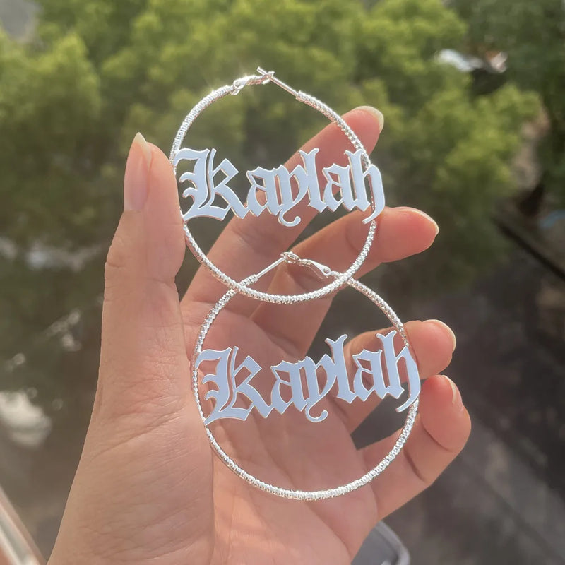 Personalized Hoop Name Earrings Gift