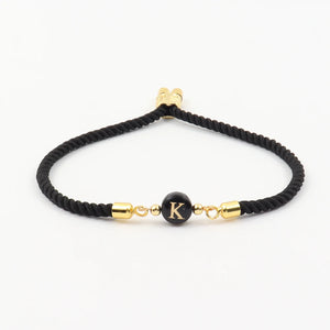 Colorful Rope Charm Bracelet Women Adjustable A-Z Initial Letter Bracelet