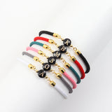 Colorful Rope Charm Bracelet Women Adjustable A-Z Initial Letter Bracelet