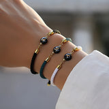 Colorful Rope Charm Bracelet Women Adjustable A-Z Initial Letter Bracelet