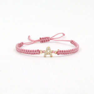 Adjustable Rope Charm Bracelet Women A-Z Letter Colorful Bracelet