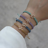 Adjustable Rope Charm Bracelet Women A-Z Letter Colorful Bracelet