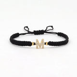 Adjustable Rope Charm Bracelet Women A-Z Letter Colorful Bracelet