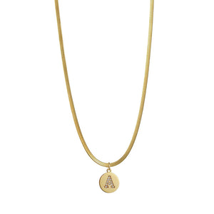 Initials Necklace Women Stainless Steel Chain Letter Pendant Necklace