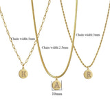 Initials Necklace Women Stainless Steel Chain Letter Pendant Necklace