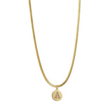 Initials Necklace Women Stainless Steel Chain Letter Pendant Necklace