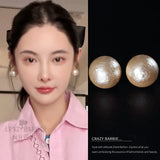 Big Pearl Stud Earring Women Wedding Party Jewelry