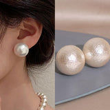 Big Pearl Stud Earring Women Wedding Party Jewelry