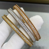 925 Silver Zircon Edge Bead Bracelet for Women's Light Banquet Gift